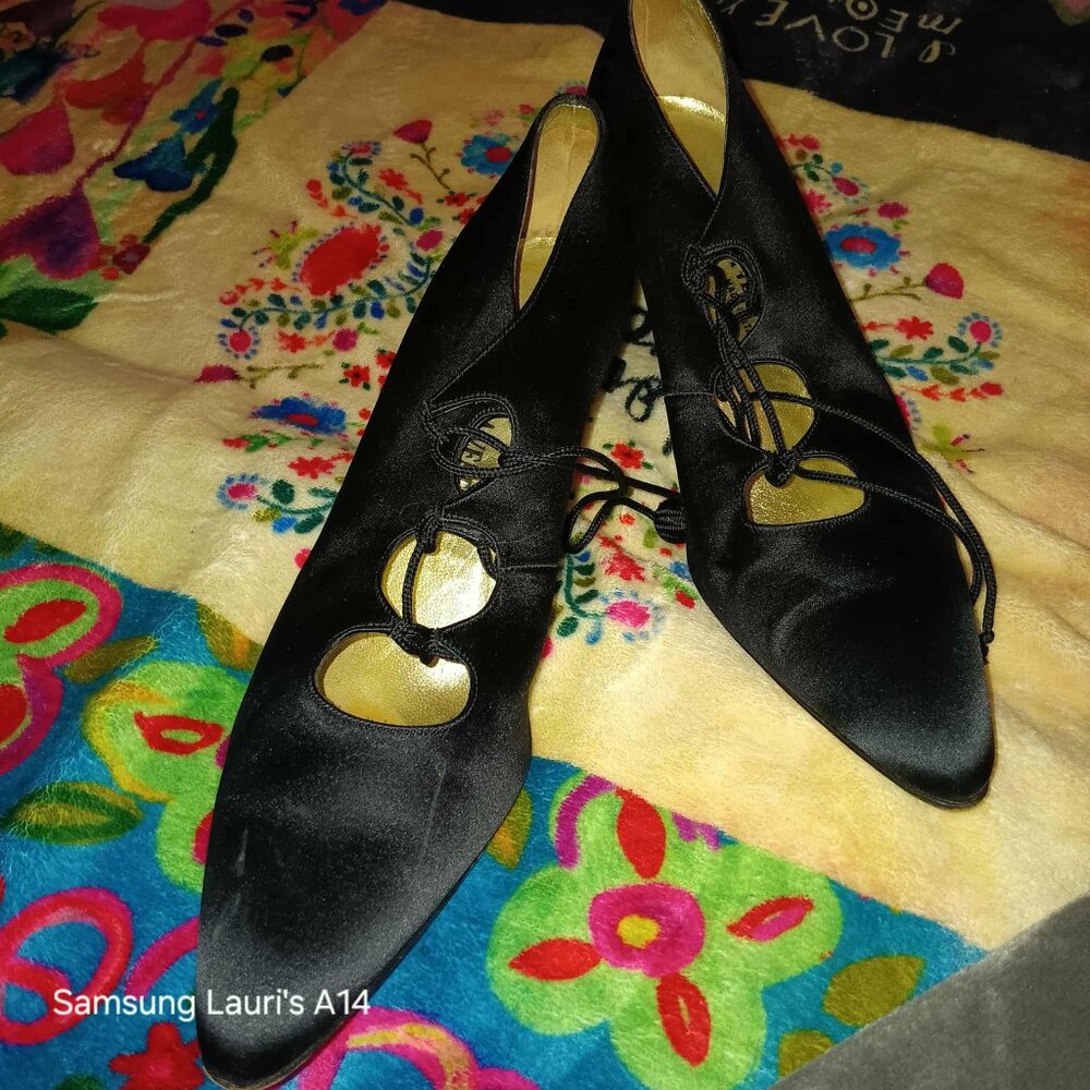 Bottega Veneta black lace up heels EU 40.5